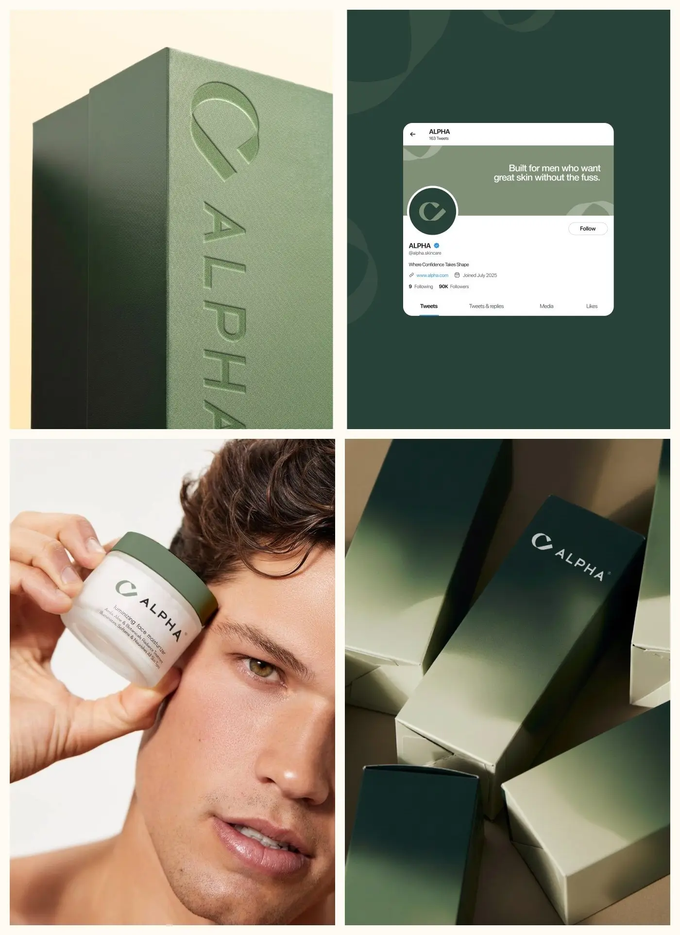 ALPHA packaging and social posts