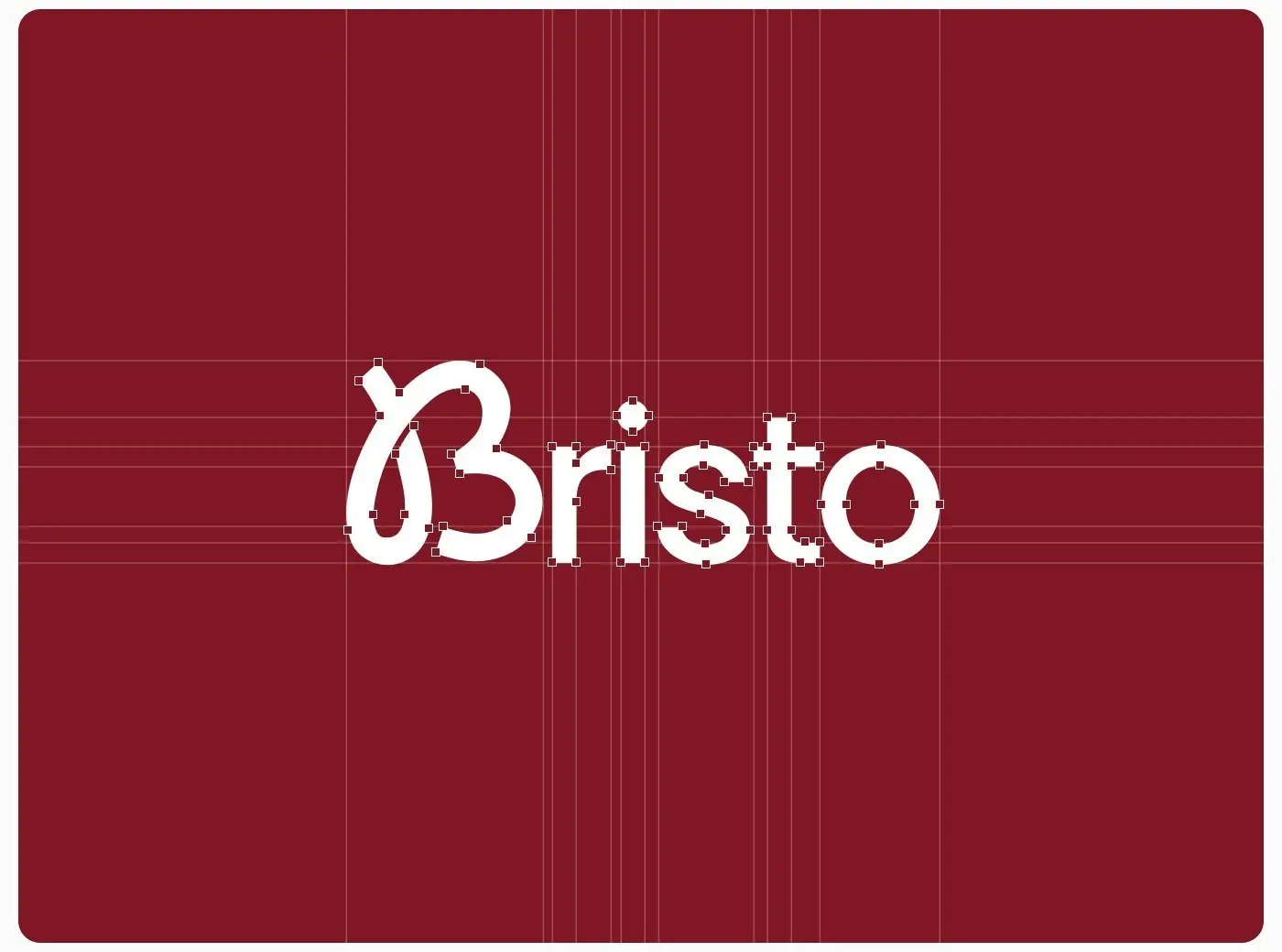 Bristo script wordmark on its grid