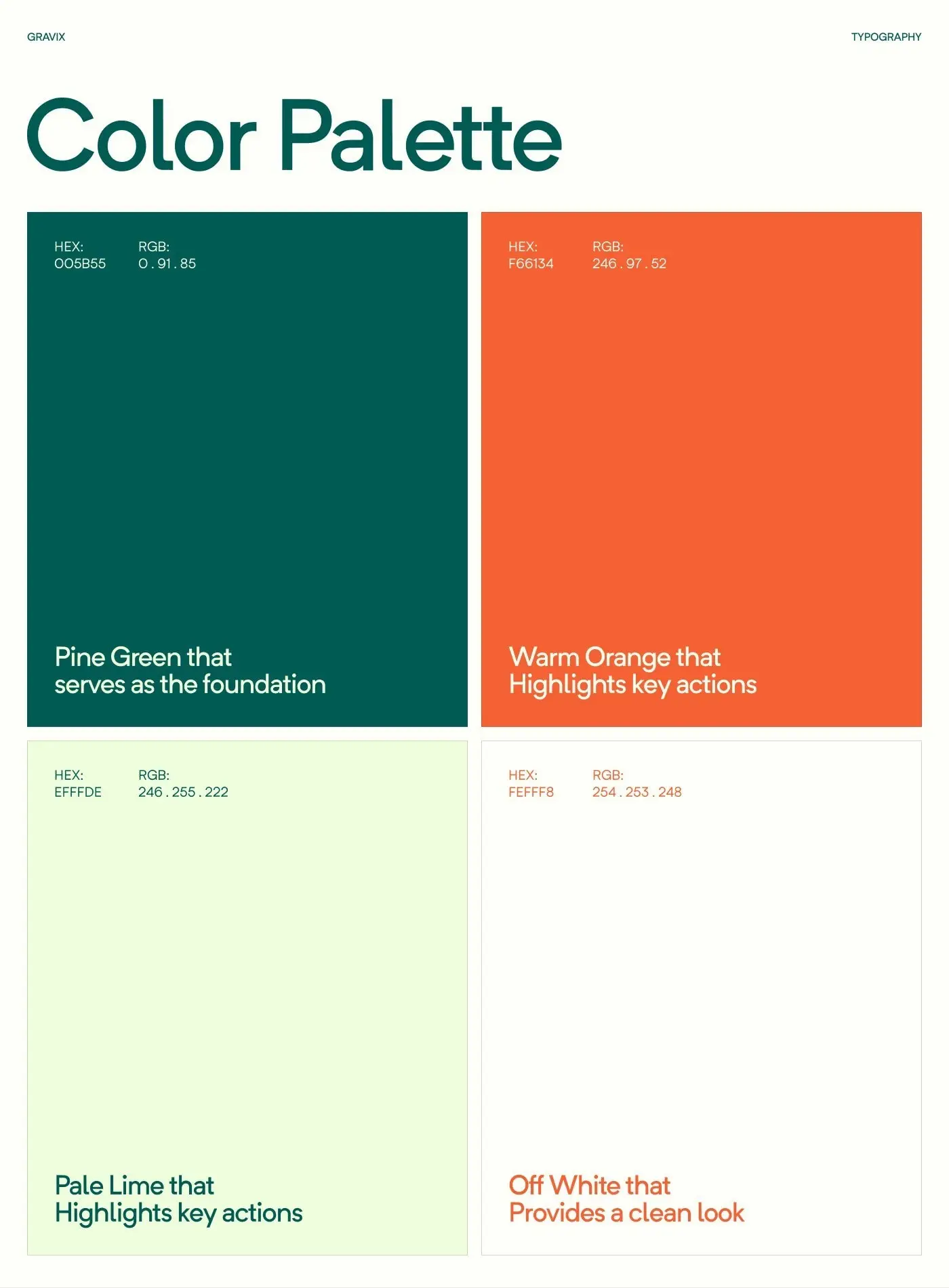 Gravix colour palette