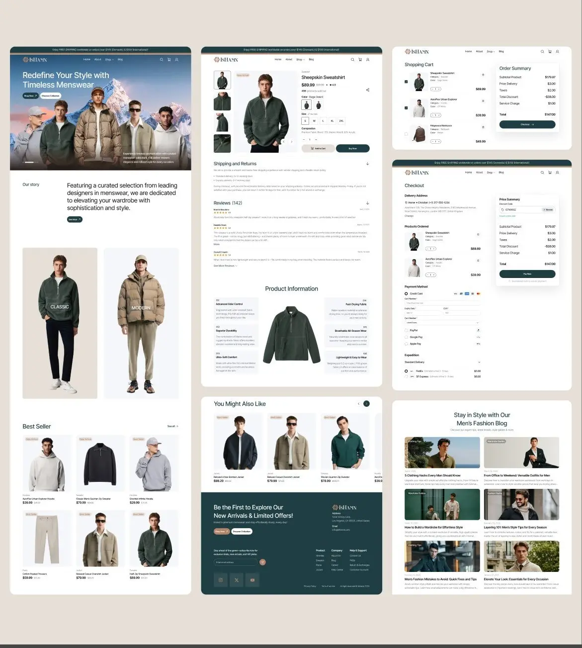 IsHamn store pages on desktop