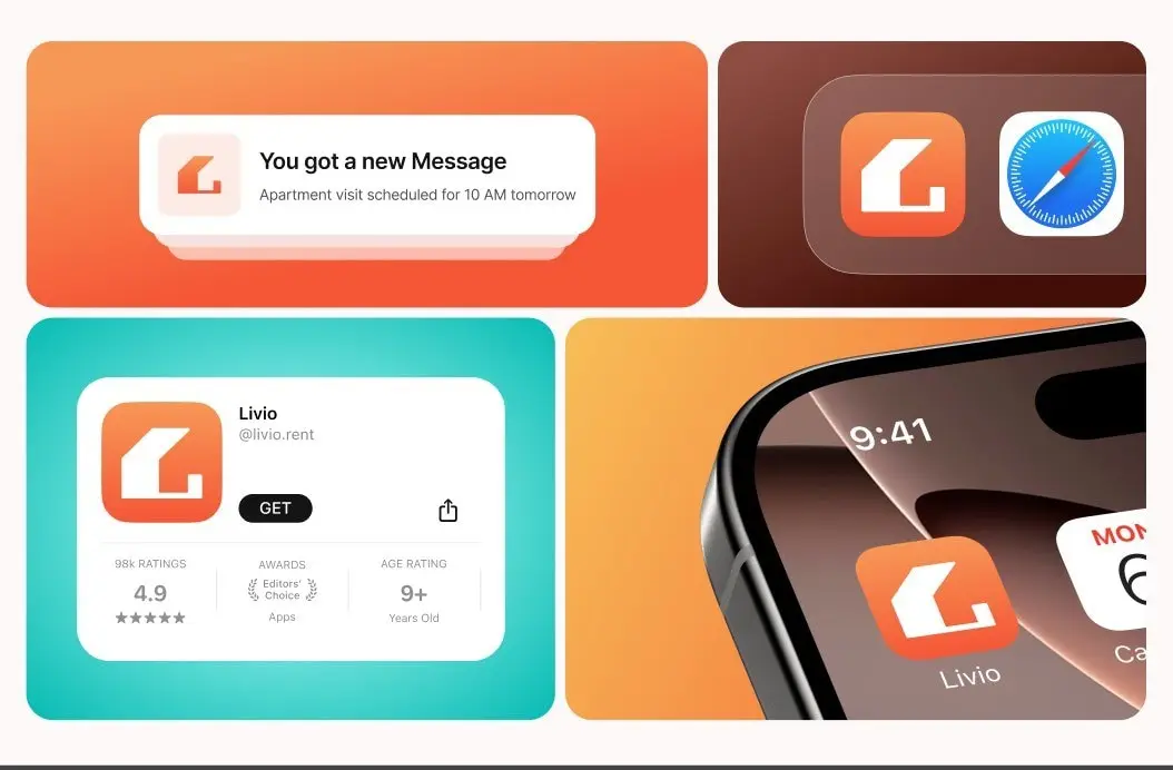 Livio app icon, notification and store listing