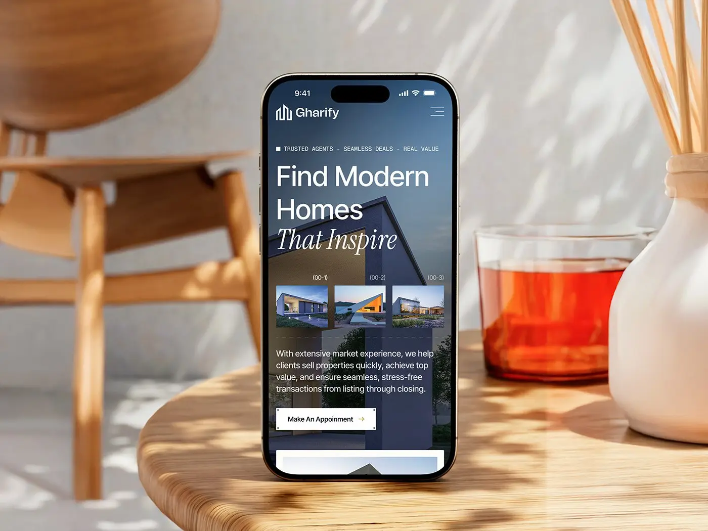 Real estate website, featured listings