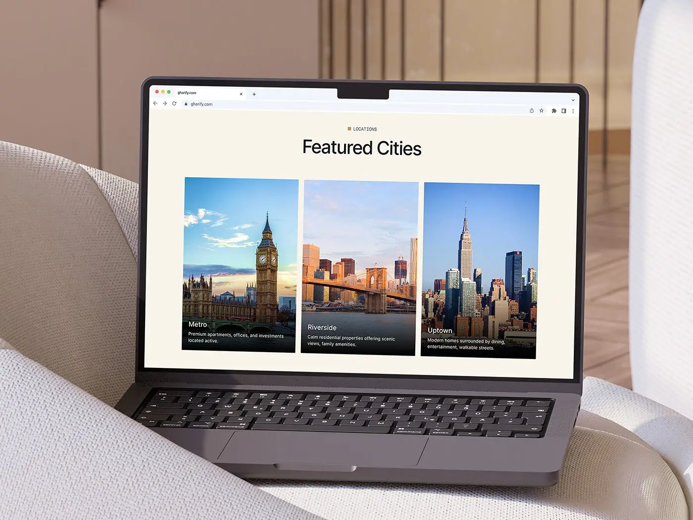Real estate website, property detail page