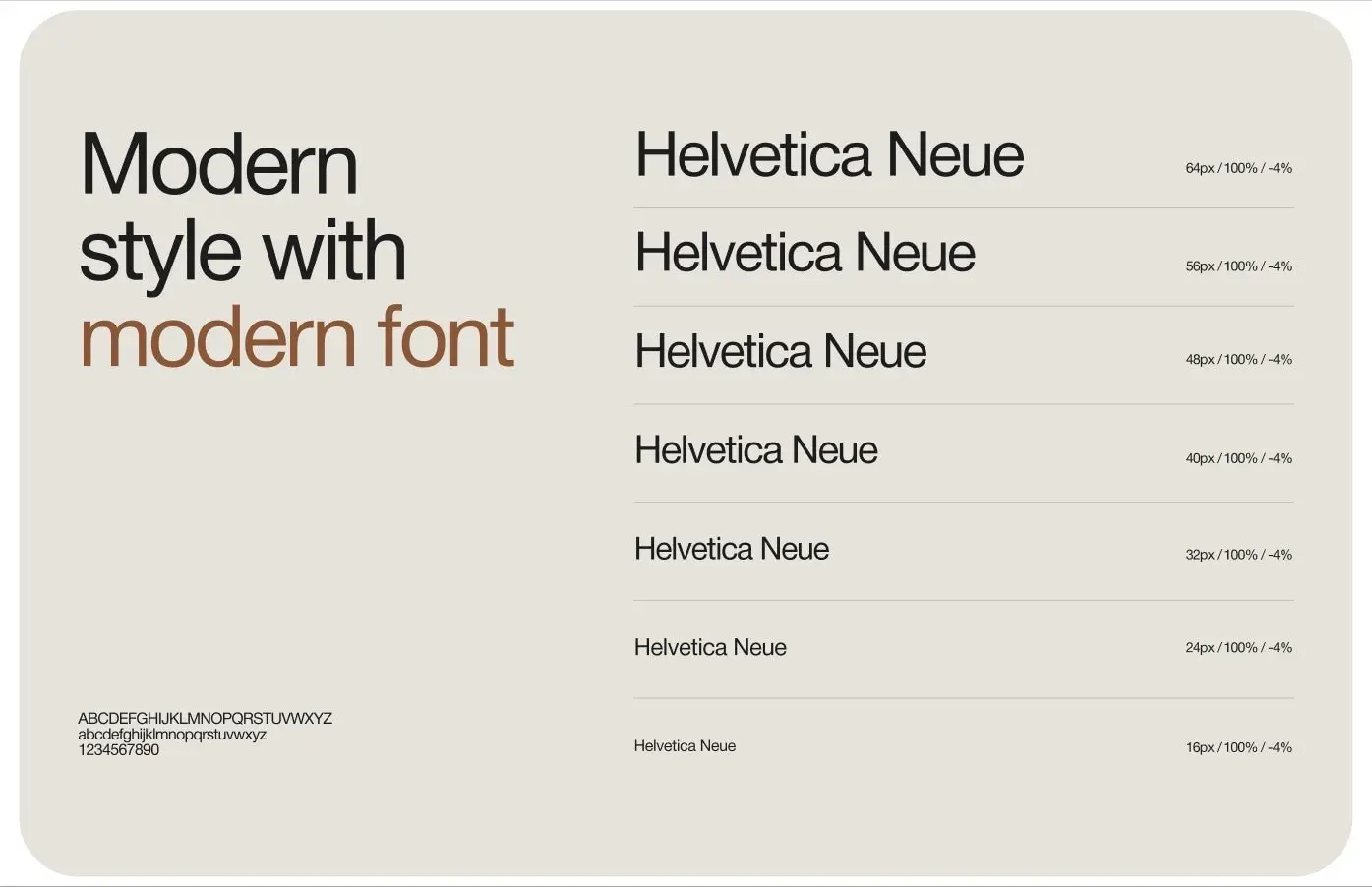 ReSpace typography, Helvetica Neue