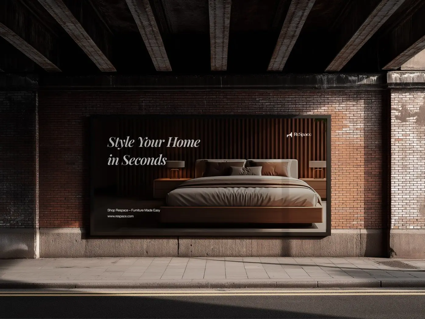 ReSpace billboard under a bridge
