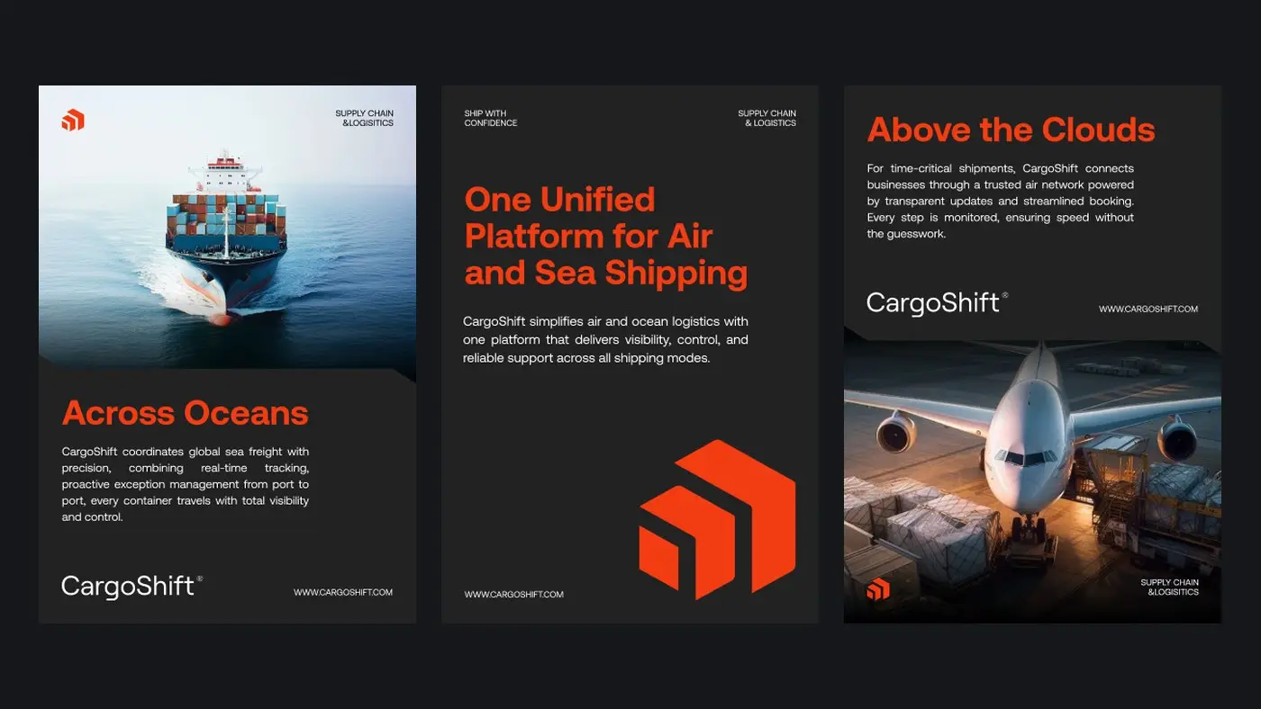 CargoShift social posts, freight